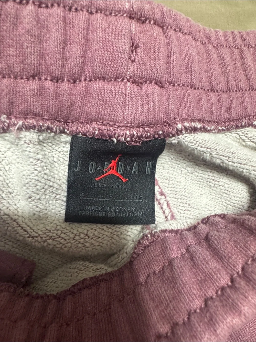 Jordan Flight Mauve Fleece Joggers with Logo Patch - Picture 2 of 4